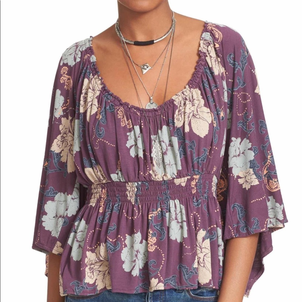 Free People Glenside Floral Print Blouse womens